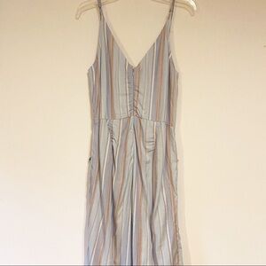 Pure Collection Sleeveless Jumpsuit Romper Medium Blue Stripes